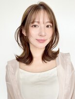 ビーチ(BEACH) セミロング韓国風レイヤーモテ髪くびれヘアミルクティーブロンド