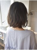 ゆるふわボブに透明感ベージュ