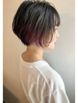 エル セルカ 高田馬場(el CERCA) パープルインナーカラー×ハンサムショートスタイル【高田馬場】