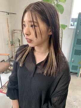 ヘアー バトン(hair vaton) インナーカラーとサイドバング