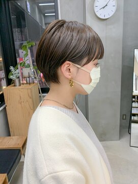 テトヘアー(teto hair) 耳掛けマッシュショート、ワイドバング、アッシュブラウン