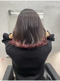 ピンクベージュ裾カラー裾グラデーションカラーマチルダボブ