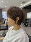 大人ラフウェーブ20代30代40代ボブブラウンスウィングショート