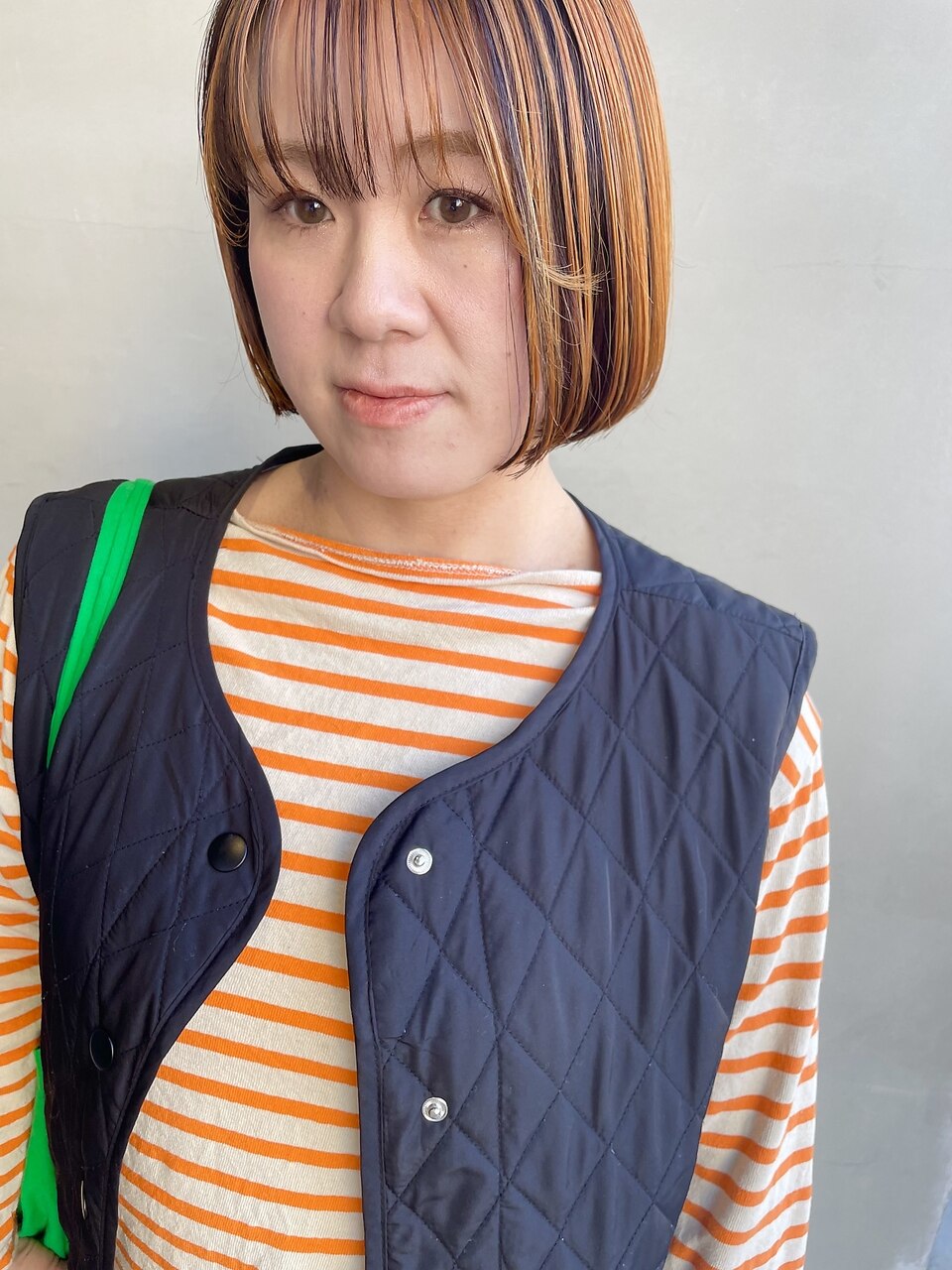 30代40代ブリーチ派手カラーハイライトローライトオレンジカラー