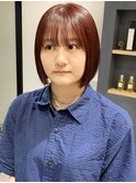 花田/ボブ/切りっぱなしボブ/イメチェン/ボルドー/下北沢