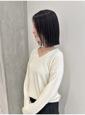 YOKE 切りっぱなしボブ丸くないボブ髪質改善アッシュブラック