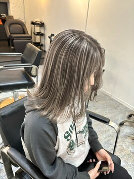 ブレンド 渋谷(BLend) 前髪ハイライトカラーこなれミディイメチェンウェーブパーマ