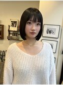 札幌ボブ　ぱつっとおさまる暗髪ボブ