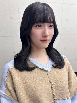 スターズ 柏(STARS) くびれヘア デザインカラー 黒髪 顔周り似合わせ 前髪カット