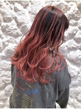 モアナ バイ ヘッドライト 三島店(Moana by HEADLIGHT) Moana【三島】#バレイヤージュ#レッド#ブリーチ#ケアブリーチ