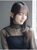 顔周りレイヤーロングおくれ毛美髪_F80214