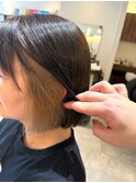 髪質改善カラー/インナーカラー/ベージュ/ショート