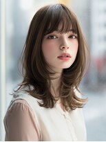 ダル 渋谷/表参道(DAL.)&nbsp;顔周りカットハッシュカットダークブラウンワンホンレイヤー韓国