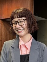 ナループロアポンテ(Nalu pu loa PONTE)&nbsp;ボブパーマピンクカラーミニボブオン眉ボブ顎ラインパーマボブ