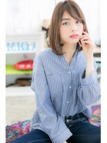 ミック 日暮里店(miq)&nbsp;斜めバングの透け感レイヤーミディ