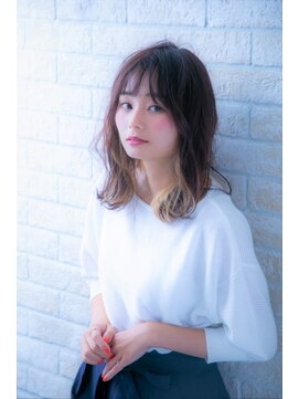 ヘアーアートシフォン 池袋西口店(Hair art chiffon) ミニマムボブモードジグザグバング3Dカラーノットヘアブルージュ