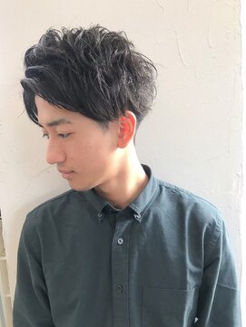 クレスト 草津店(CREST) マッシュツーブロックメンズパーママッシュウルフメンズカット