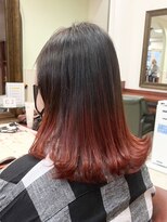 ヘアークリアー 春日部&nbsp;グラデーションカラー×ブラットオレンジ/派手髪/巻いて可愛い