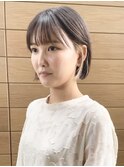 インナーカラー、切りっぱなしボブ