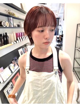 シータ(sheta) 【表参道sheta/中澤】デザインカラー斜めバング　ショートウルフ