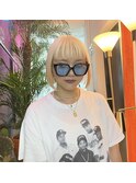 【なつみ】ホワイトブロンドボブ、抜きっぱなしボブ