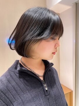 レーヴバイロンド 仙台(Reve by Lond) 韓国風ボブインナーカラー前髪カット　グレーベージュ