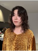 顔まわりレイヤー/レイヤーパーマ/ミディアムレイヤーパーマ