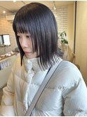 20代30代トレンド☆外ハネミディアムグレージュアッシュ