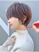 前髪あり小顔つや髪顔まわり簡単スタイリングショートボブヘア