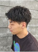 刈り上げショートマッシュアップバングツイストスパイラルパーマ