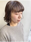 20代30代40代アゴラインボブ透け感カラーアッシュグレージュ