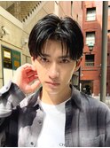 艶センターパートスペインカールブルーブラック韓国マッシュ