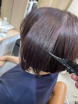 リンクル 自由が丘(lincle) レイヤーボブにラベンダーアッシュでさらツヤ髪質改善　自由が丘