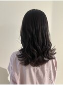 セミロング×ダークアッシュ　20代　30代