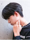 シースルーマッシュナチュラルマッシュメンズ韓国ツーブロック