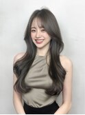 神戸三宮　韓国レイヤーカット　顔まわりカット　グレージュ