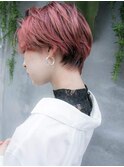 小顔ショート ラズベリーピンク 似合わせカット☆