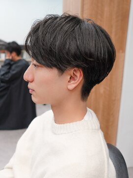 エルマーク 心斎橋(L-MARK) センターパートニュアンスパーマ韓国カルマパーマコンマヘア