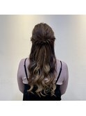 ハーフアップ×ヘアセット
