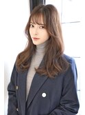 茨木/20代30代40代/抜け感バングの外巻きリバースでくびれヘア