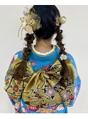 成人式ヘア☆編み下ろしツインテール