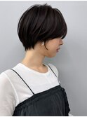 大人ショートボブ丸みショートカットマッシュショート前髪あり
