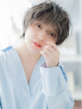 モッズヘア 越谷(mod's hair) オリーブアッシュくせ毛風フェザーショートc6越谷20代30代40代