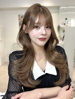 オニキス(ONYX)&nbsp;C221ザクザク韓国レイヤーくびれ巻きヘーゼルベージュ髪質改善