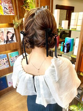 リボンアレンジ♪/ツインシニヨン♪