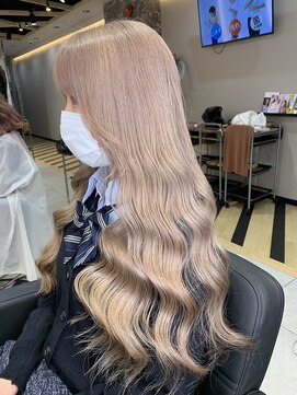 ラピス 大阪心斎橋店(Lapis) ミルクティーベージュ／ハイトーン／ダブルカラー／髪質改善