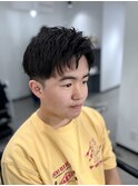 【メンズショート×アップバンクタイル】
