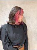 ☆切りっぱなしボブ×インナーカラーピンク☆