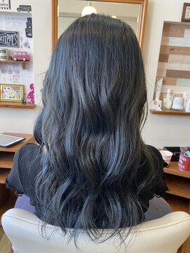 ルアージュ 調布店 ブルーブラック×ハイライトカラー