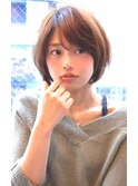 30代40代50代　丸みが可愛いショートボブ　ひし形ショートボブ
